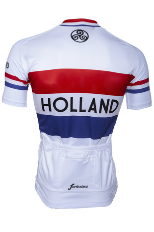Fortissima Cyclingshirt Comfort - Men - Retro-Holland   - White