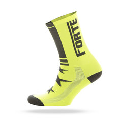 Forte - Cycling Socks - Fluro Yellow + Star