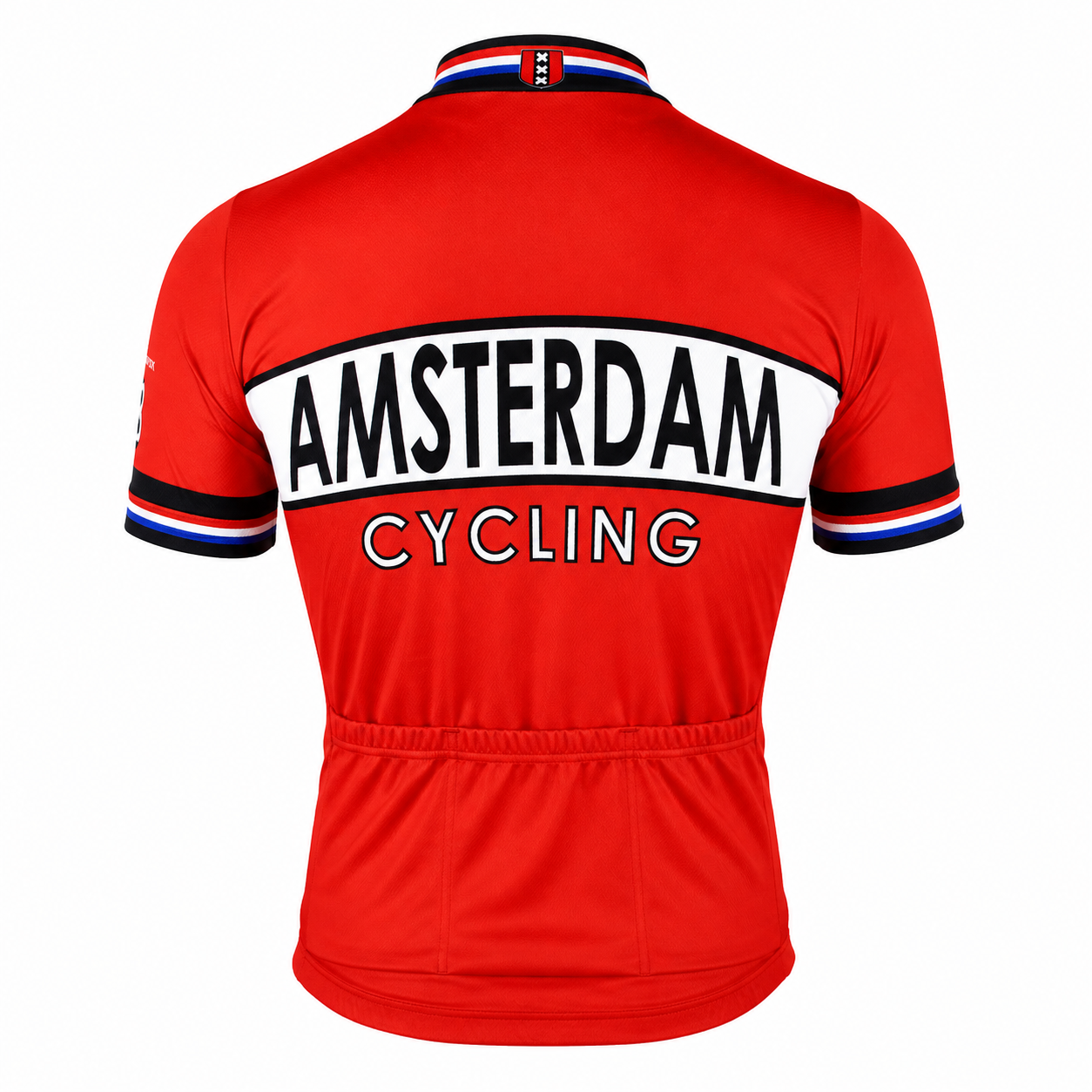 Vintage Amsterdam Wielershirt Rood – Klassiek Retro Fietsshirt