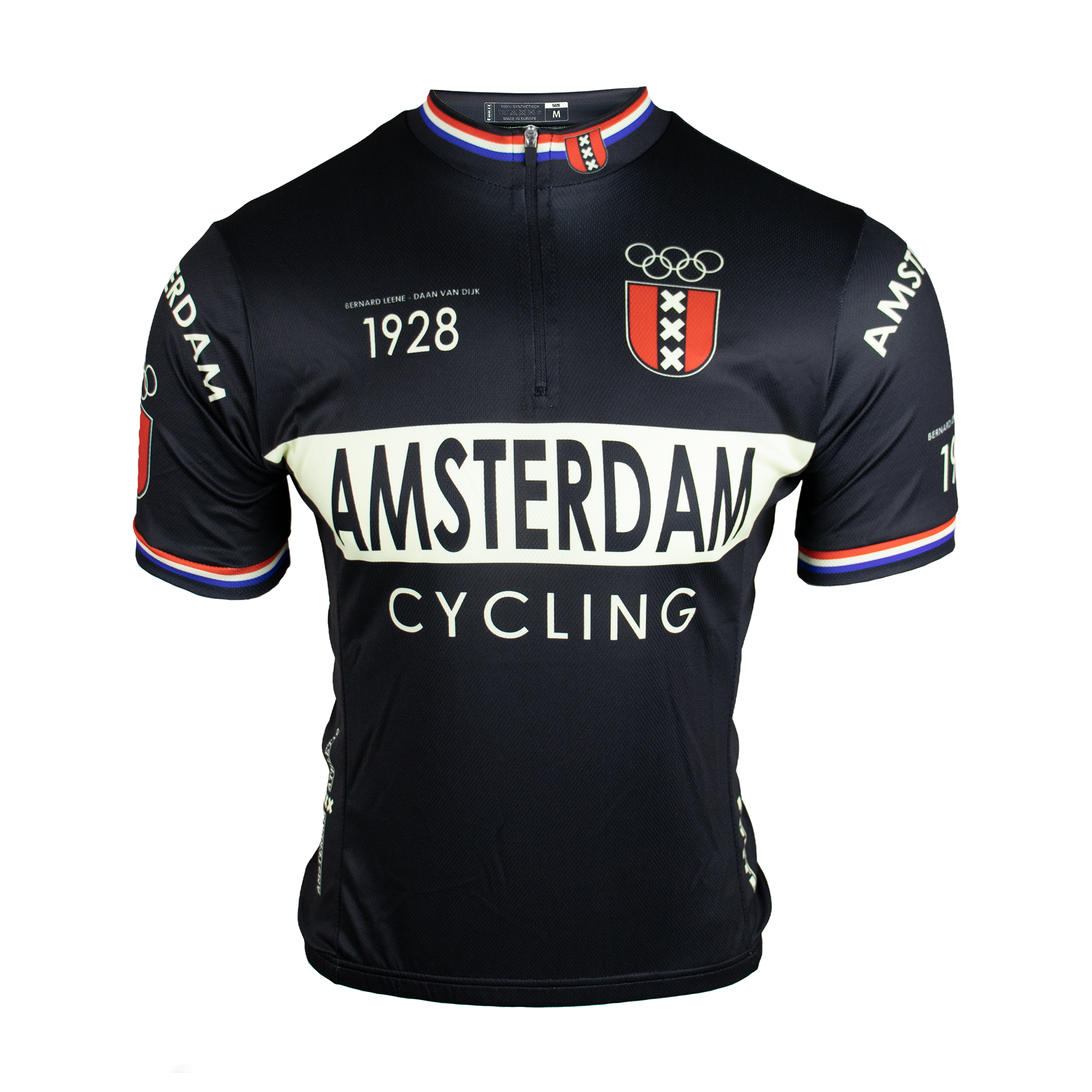 Amsterdam Wielershirt Zwart | Vintage Retro Cycling Jersey