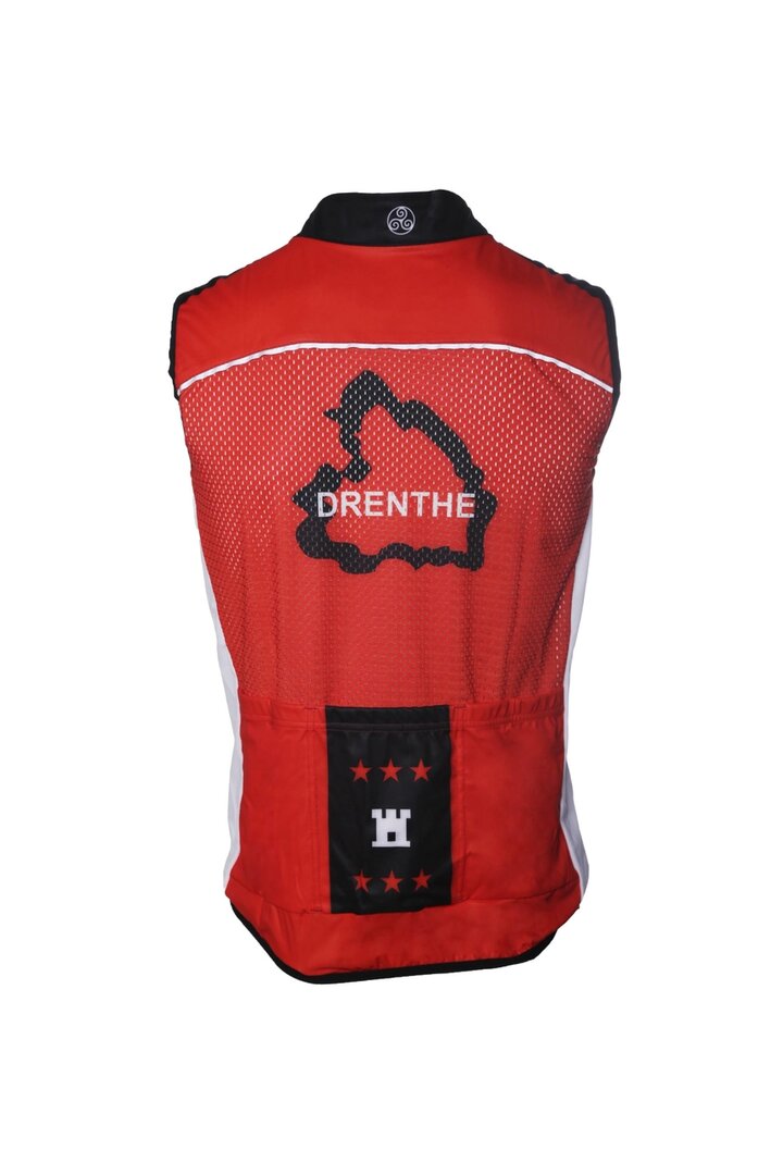 Fortissima Team Drenthe bodywarmer – Sportieve gewatteerde bodywarmer met Drentse vlag kleuren | Athletes Sportswear - foto achter