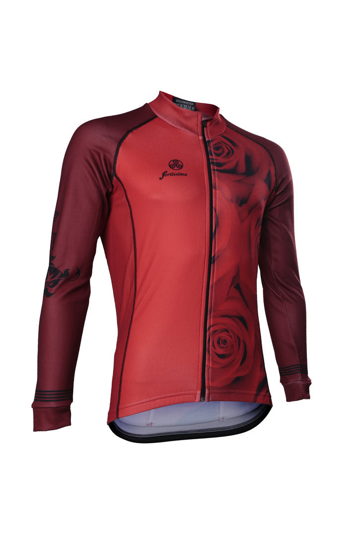 Flowers Rose wielerjack – Dames en heren fietsjack met stijlvol rozenpatroon