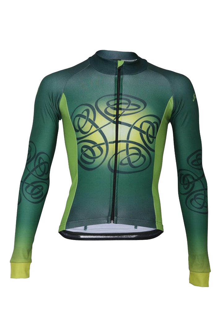 Tribal Celtic wielerjack – Groen fietsjack met Keltisch geïnspireerd tribal design