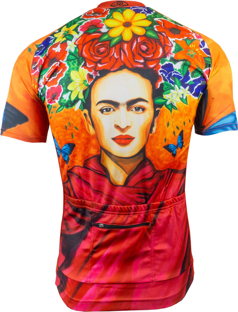 Frida Kahlo wielershirt – Kleurrijk fietsshirt met bloemen en artistiek design
