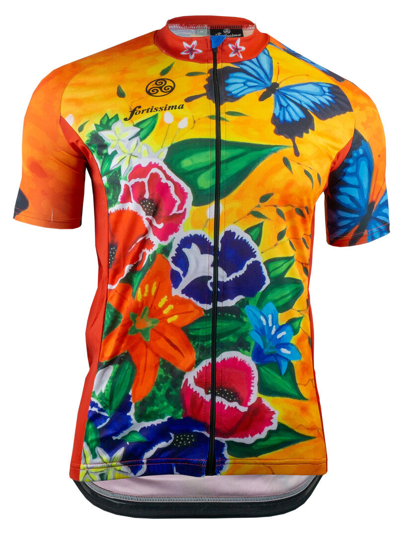 Frida Kahlo wielershirt – Kleurrijk fietsshirt met bloemen en artistiek design