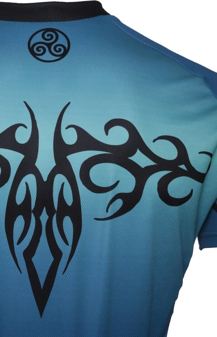 Tribal Aqua wielershirt – Fietsshirt met blauw tribal design