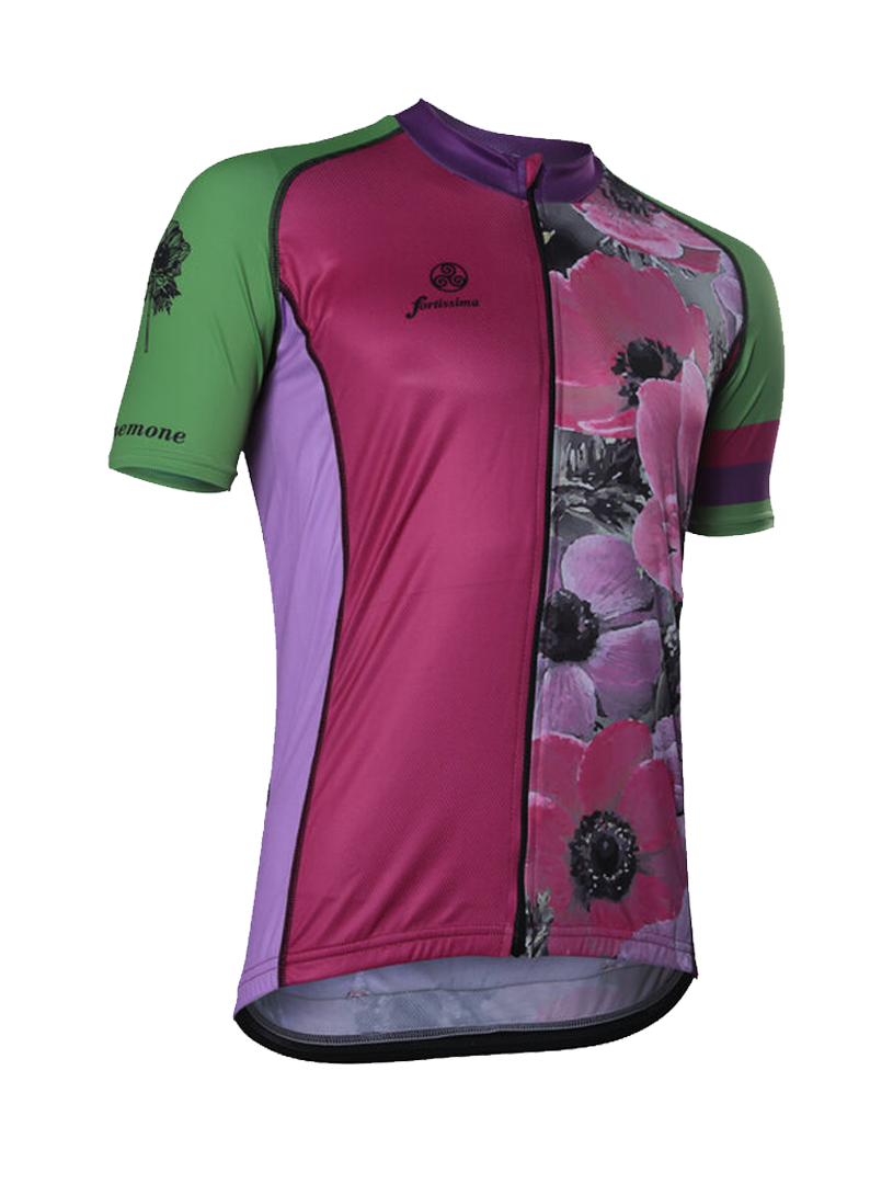 Flowers Anemone wielershirt – Fietsshirt met bloemendesign geïnspireerd op anemonen