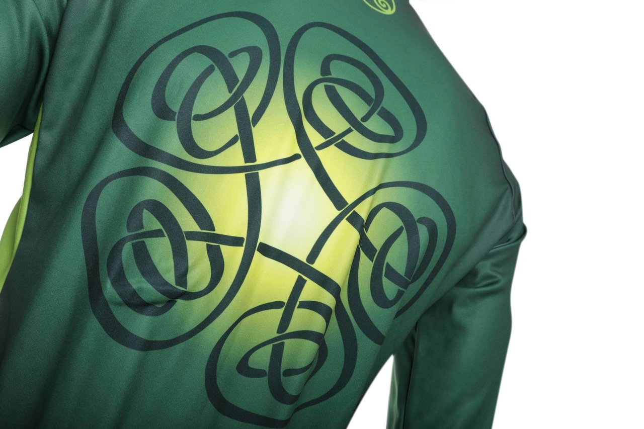 Tribal Celtic wielerjack – Groen fietsjack met Keltisch geïnspireerd tribal design