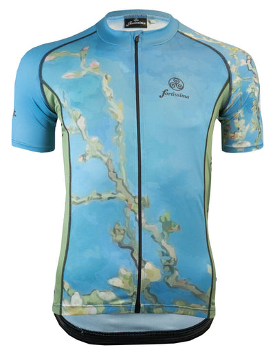 Wielershirt Van Gogh design Amandelbloesem - voorkant