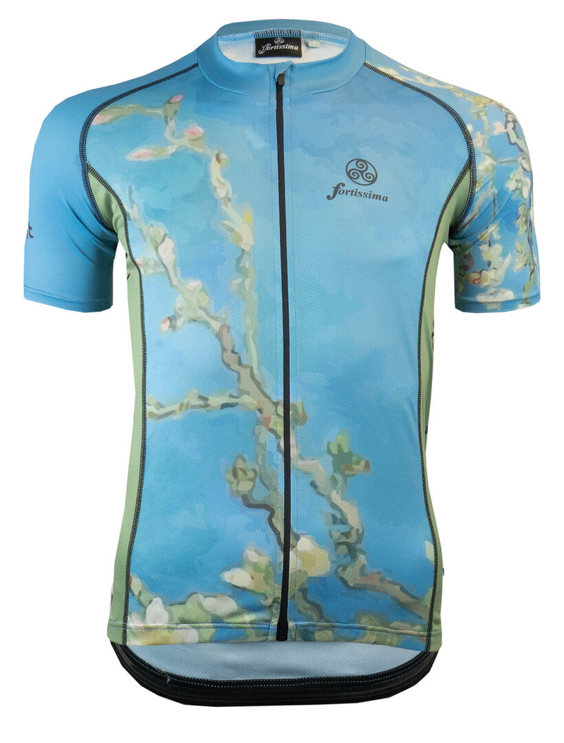 Wielershirt Van Gogh design Amandelbloesem - voorkant
