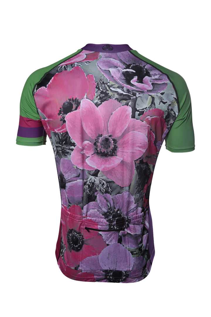 Flowers Anemone wielershirt – Fietsshirt met bloemendesign geïnspireerd op anemonen
