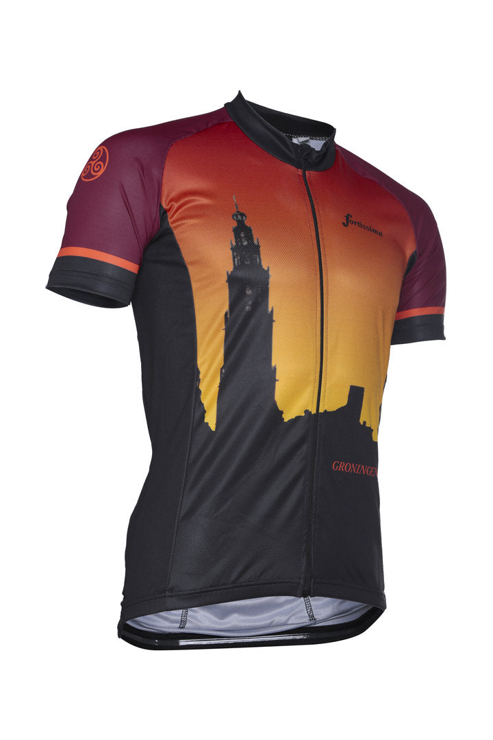 Olle Grieze wielershirt martinitoren – Fietsshirt geïnspireerd op de Martinitoren in Groningen