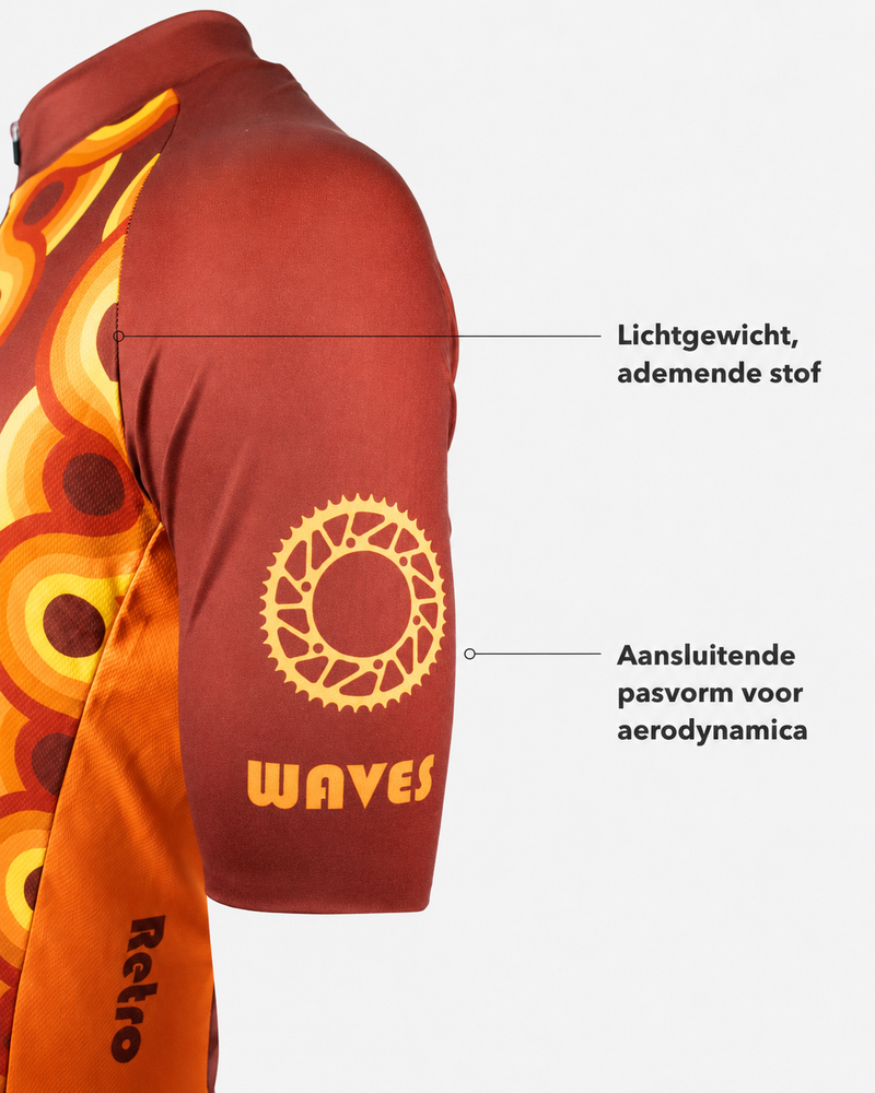 Fortissima Retro Waves fietsshirt met korte mouwen detailfoto