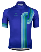 Retro Bauhaus wielershirt korte mouw unisex voor heren en dames – kleurrijk geometrisch fietsshirt