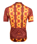 Achterkant van het ademende Fortissima Retro Waves wielershirt met achterzakken