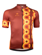 Fortissima wielershirt Retro Waves oranje korte mouw voor heren en dames – voorkant