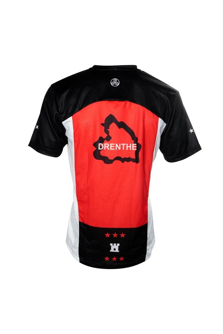 Team Drenthe sportshirt – Ademend hardloopshirt met Drentse vlag kleuren
