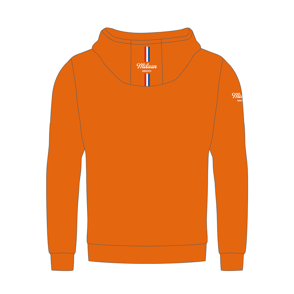 Katoenen hooded sweater oranje - Team IKO X2O achterkant