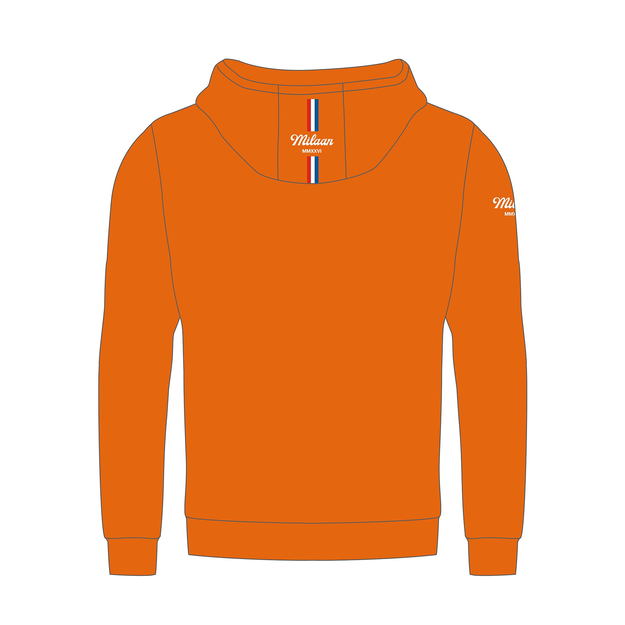 Katoenen hooded sweater oranje - Team IKO X2O achterkant