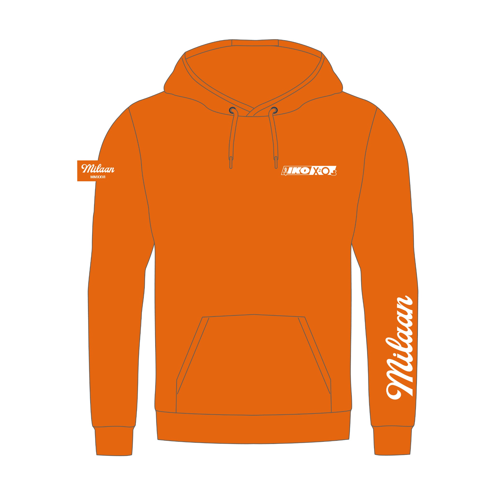 Katoenen hooded sweater oranje - Team IKO X2O