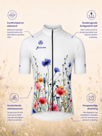 Wild Flowers wielershirt heren en dames met kleurrijk bloemenpatroon