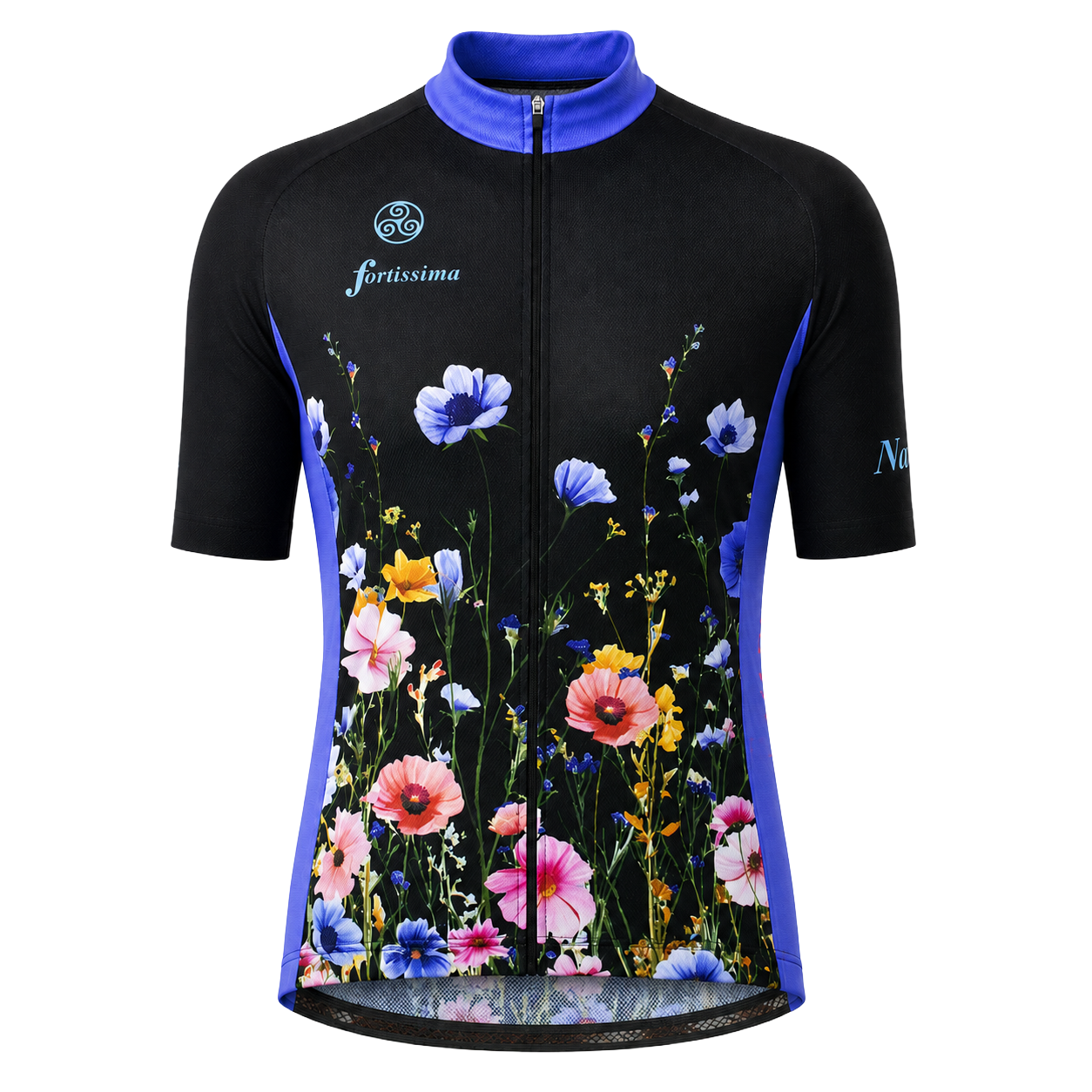 Wielershirt korte mouw heren en dames - bloemenpatroon - flowers korte mouw fietsshirt