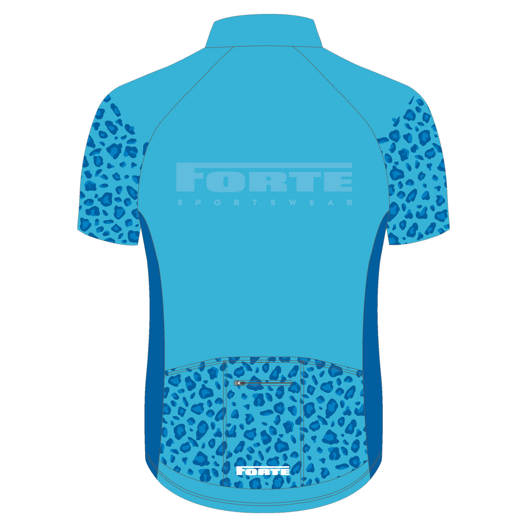 Wielershirt blauw camo design - uniek wielershirt - lichtblauw met donkerblauw