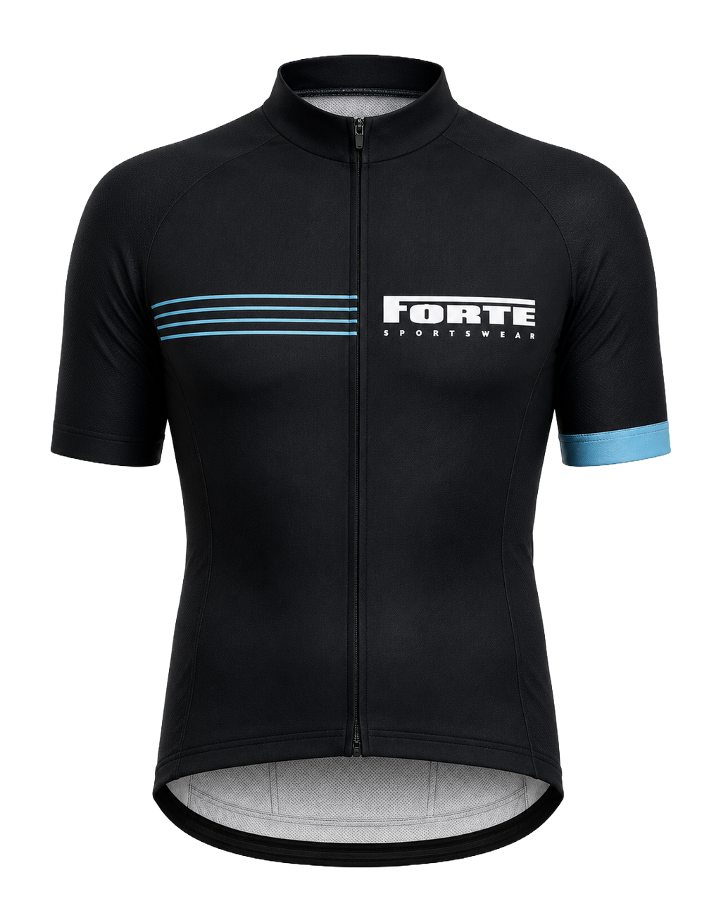 Wielershirt race zwart heren korte mouw