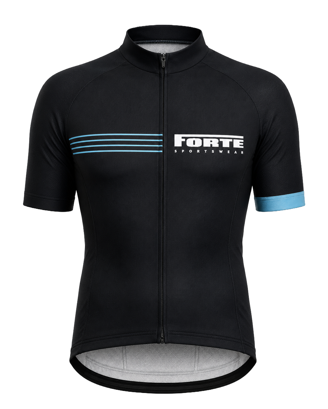 Wielershirt race zwart heren korte mouw