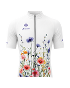 Wild Flowers wielershirt heren en dames met kleurrijk bloemenpatroon