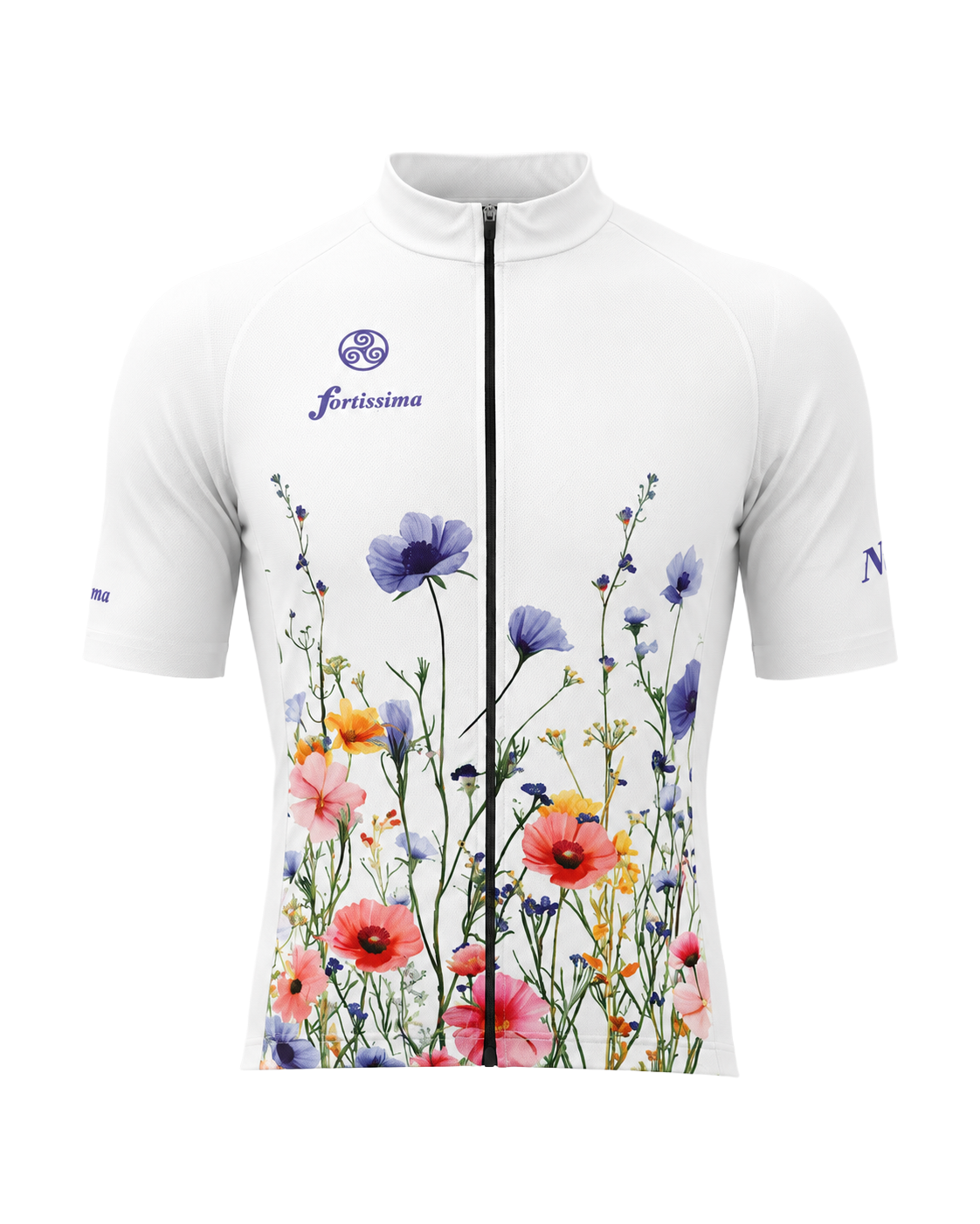 Wild Flowers wielershirt heren en dames met kleurrijk bloemenpatroon