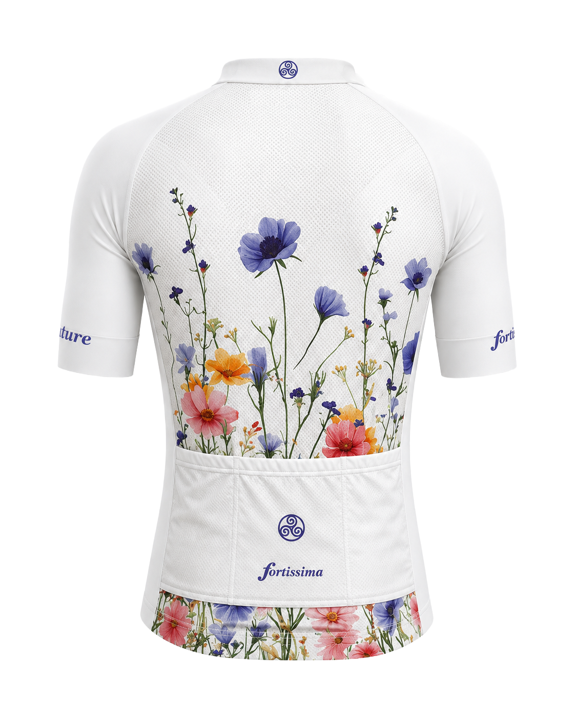 Wild Flowers wielershirt heren en dames met kleurrijk bloemenpatroon