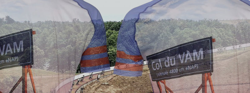 Col du VAM in Wijster met vervaagd wielershirt, populaire klim voor wielrennen in Drenthe