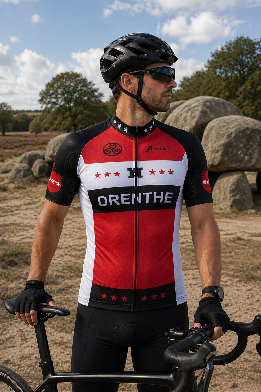 Wielershirt Drenthe provincie noord nederland fietsshirt