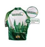 Detail ademende mesh stof aan de rugzijde van het Fortissima wielershirt Groningen