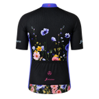 Wielershirt korte mouw heren en dames - bloemenpatroon - flowers korte mouw fietsshirt achterkant
